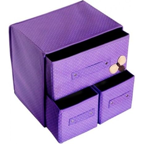 Tim Hawk Folding 3 Drawer Fabric Storage Box Organizer With Token