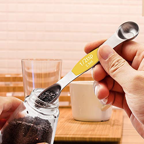 image for Magnetic Measuring Spoons Set - Wildone Stainless Steel Double Sided M