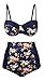 Angerella Womens Swimwear Retro Vintage Bathing Suits Two Piece Swimsuits Bikini, Navy-Two, US 10-12=Tag Size 3XL