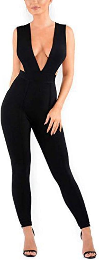 white deep v jumpsuit