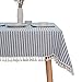 ColorBird Stripe Tassel Tablecloth Cotton Linen Dust-proof Table Cover for Kitchen Dinning Tabletop Decoration (Rectangle/Oblong, 55 x 86Inch, Blue)
