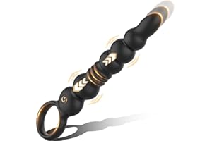 Thrusting Anal Vibrator Sex Toys, 9.84" Vibrating Butt Plug Anal Beads with 10 Thrusting Vibration Modes, Anal Plug with Pull