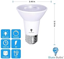 4 Pack BlueX LED PAR20 Flood Green Light Bulb - 8W