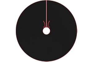 48 inch Christmas Tree Skirt, Classical Black Xmas Tree Skirt Christmas Decorations Mat for Holiday Party Ornaments