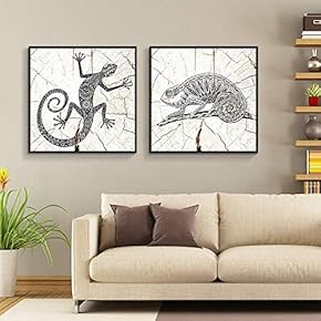 Floating Framed Canvas Wall Art for Living Room, Bedroom Wooden Background Animal Canvas Prints for Home Decoration Ready to Hang - 16"x16"x2 Panels