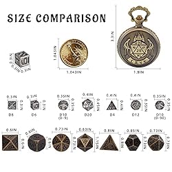 DND 6mm Micro Polyhedral Dice Set with Pocket Watch