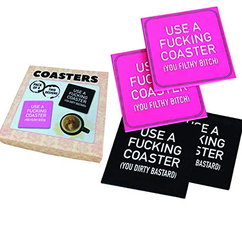 Diabolical Gifts DP1216 Naughty Coasters - Funny Coasters for Office, Secret Santa Gifts for Work Colleagues, Funny Office Gifts, Coaster Gifts for Women, Funny Office Accessories