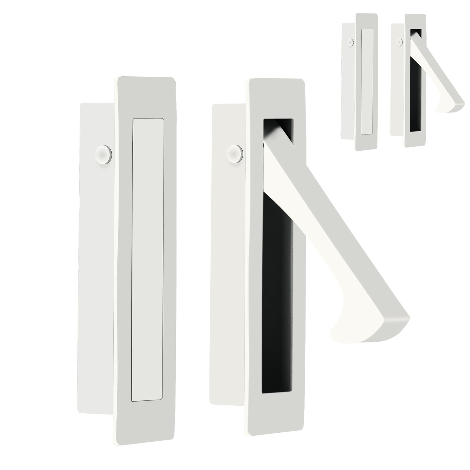 HOMOTEK Recessed Pocket Door Pull Handle, Edge