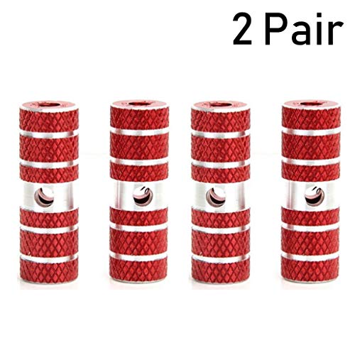 Mantain Bike Foot Pegs, Aluminum Alloy Lead Foot BMX Pegs One Pair Two Pair (red-Two Pair)