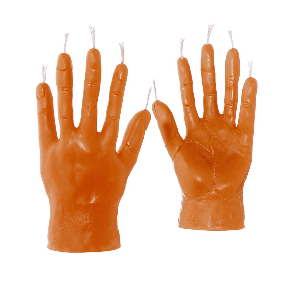 NKlaus 2X Orange Scented Beeswax Ritual Candle 12cm x 7cm (2 Pack) - Rustic, All Season, Religious Theme