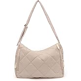 ATQCOL Puffer Hobo Bag for Women Large Quilted Puffy Handbag Lightweight Quilted Carryall Shoulder Bag for Work Travel Gym
