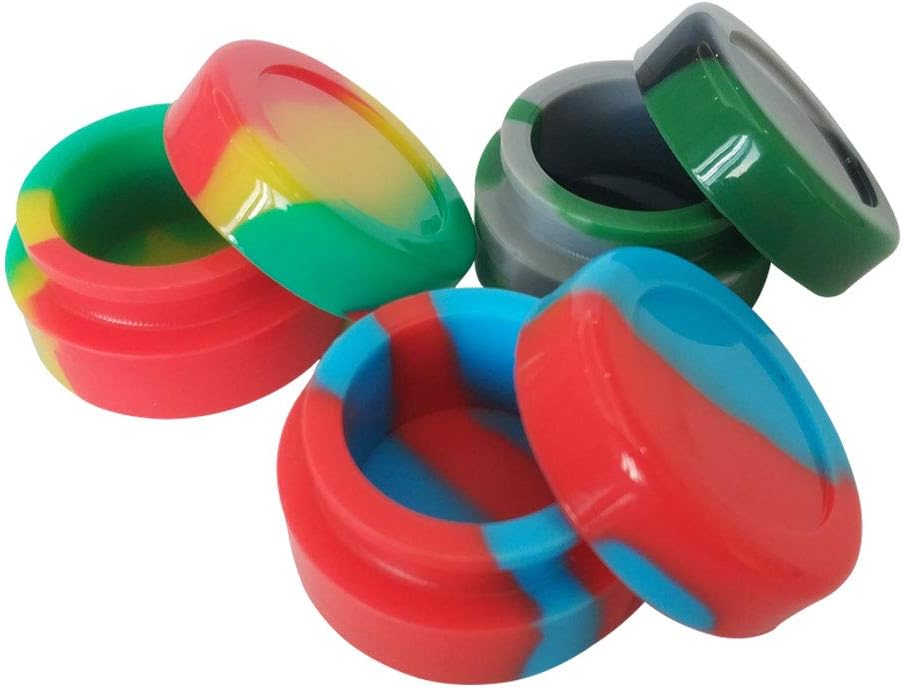SZBS Silicone Container Wax 5ml 5pcs Small Concentrate Dab Round Storage Jar Assorted Color