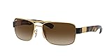 Ray-Ban Men's RB3522 Square Sunglasses, Gold/Brown