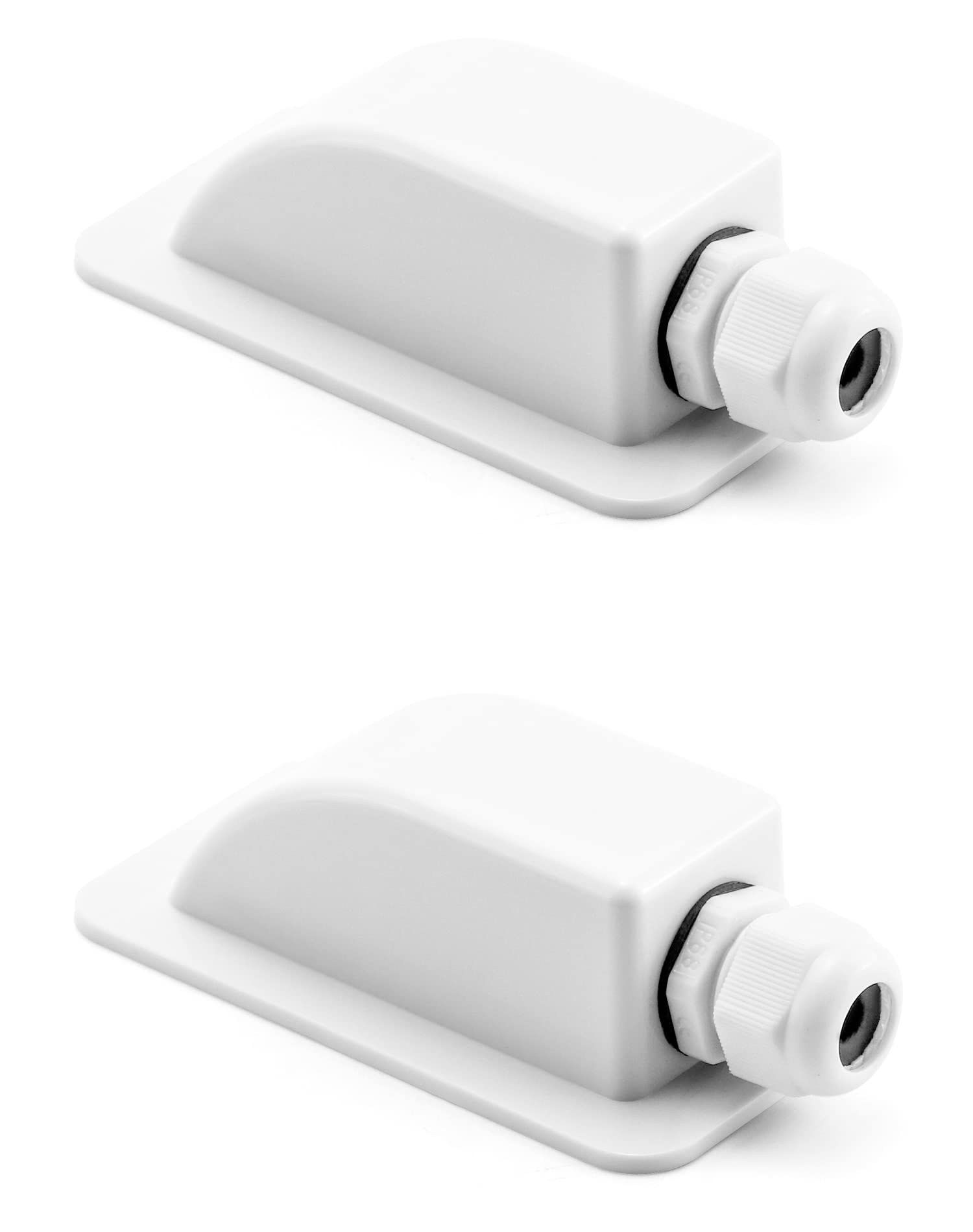 QWORK® 2Pcs IP68 Solar Cable Entry Gland Waterproof ABS Solar 1 Way Cable Entry Dual Cable Entry Housing for Solar Panels of RV, Caravan and Marine, White