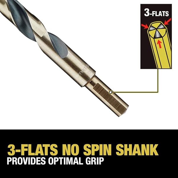 DEWALT DRILL BIT SET, 21 PC HIGH SPEED STEEL DEWALT BITS, BLACK AND GOLD OXIDE COATED, 135 DEGREE SPLIT POINT, 31 DEGREE HELIX (DWA1181)