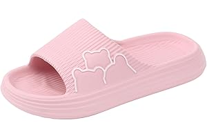 WAJCSHFS Sandals Women Slippers for Women and Men Slip On Quick Drying Slides Bathroom Flip-Flops