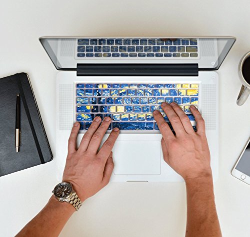 HERNGEE Starry Night by Van Gogh MacBook Keyboard Cover Compatible with MacBook Air 13" MacBook Pro 13" 15" 17" (with or Without Retina Display) and iMac Wireless
