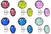 LilMents 6 Pairs of Glitter Sparkle Stainless Steel Stud Earrings (Red Yellow Pink Blues White)
