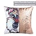EVERMARKET Mermaid Throw Pillow Cover,Magic Reversible Sequin Pillow Case, Cute Pet Pattern Throw Cushion Pillow Case Decorative Pillow That Change Color 16