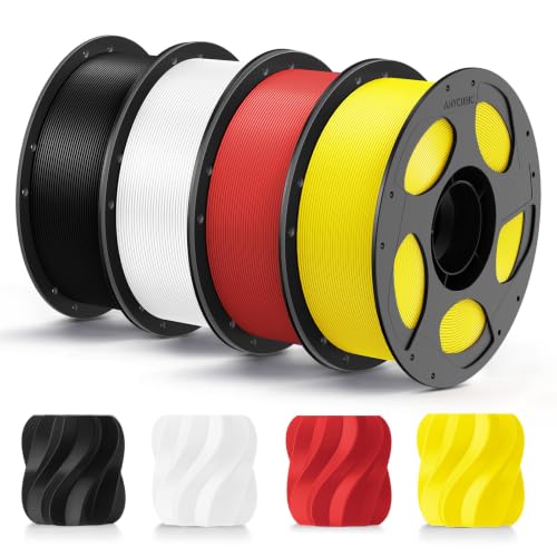 ANYCUBIC PLA+ Filament 1.75mm, 4KG Schwarz Weiß Rot Gelb