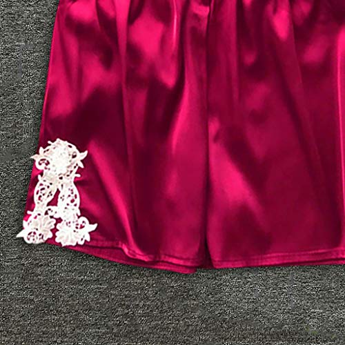 image for Fanteecy Women's Boxer Shorts Pajama Bottoms Solid Boxer Shorts Lace H