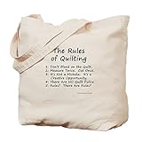 CafePress - The Rules Of Quilting - Natural Canvas Tote Bag, Cloth Shopping Bag