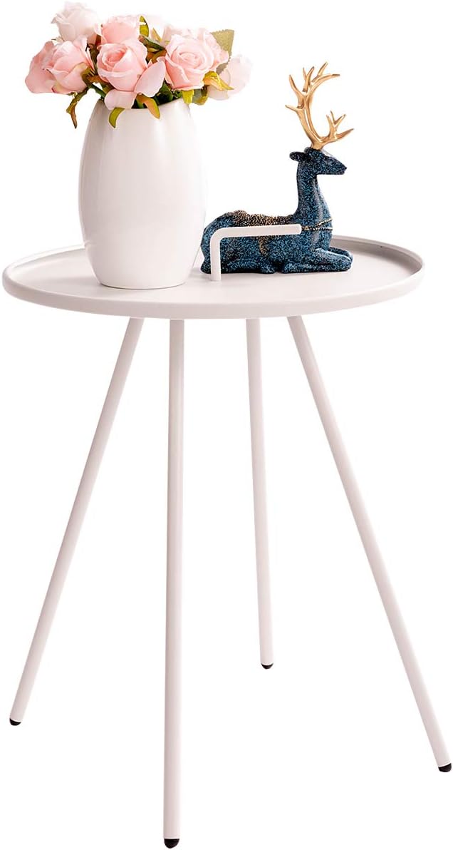 Best Patio Round White End Table