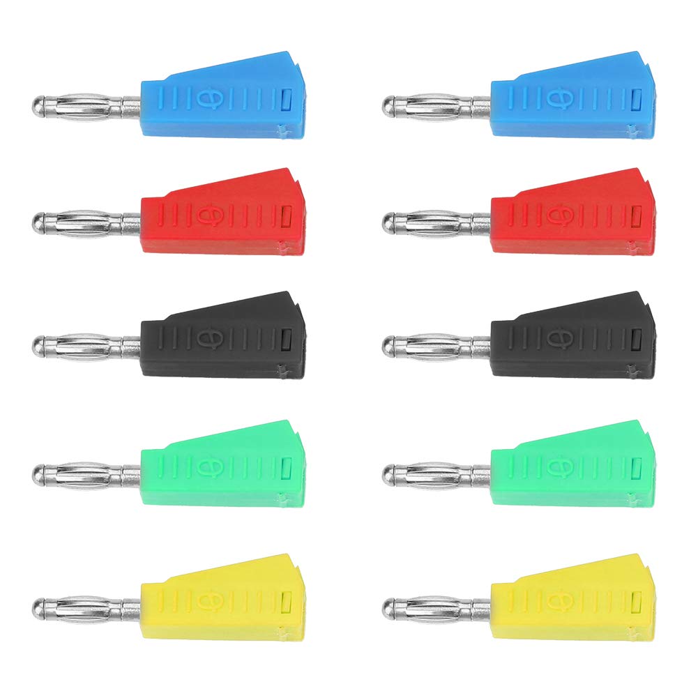 SEAFRONT 10Pcs P3002 4mm Nickel Plated Speaker Banana Plug Stackable Connector Test Probe Binding Post