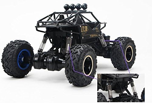 Tikwisdom 1:16 RC Racing Cars Off-Road Truck Fast Rock Crawler 2.4Ghz 4WD for Kids Adults， Black