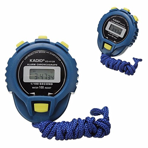 WoCoo LCD Chronograph Digital Timer Stopwatch Sport Counter Odometer(Blue)(Blue)