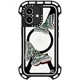 CASETiFY Ultra Bounce Case for iPhone 16 [Shockproof / 32.8 ft. 10X Military Grade Drop Protection/Compatible with Magsafe] - Moneyfly iPhone Case - Clear Black