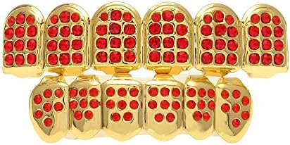 Love Andara18K White Gold Plated Teeth 6 Tooth Top Bottom Hip Hop Grillz Set