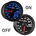 MaxTow Double Vision 100 PSI Fuel Pressure Gauge Kit - Includes 1/8-27 NPT Electronic Sensor & Wiring - Black Dial - Blue LED Lighting - Analog & Digital Readouts - for Trucks - 2-1/16