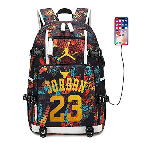 Basketball Player Star Jordan Multifunction Backpack Travel Student Backpack Fans Bookbag for Men Women (Style 2)