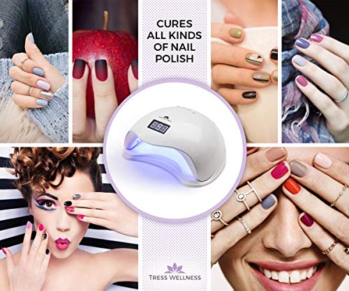 48W UV Nail Lamp + Manicure Set & Nail Buffer - UV Led Nail Lamp