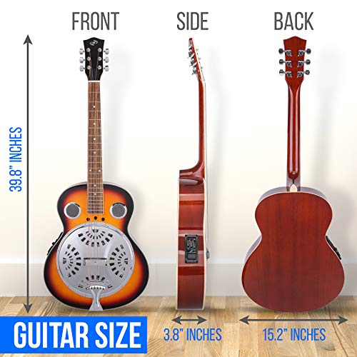 Resophonic Resonator Acoustic Electric Guitar 6 String Round Neck