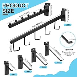Shimeyao 24 Pcs Metal Slatwall Hooks Accessories