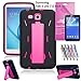 Epicgadget Case for Galaxy Tab E Lite 7.0. Heavy Duty Rugged Impact Hybrid Case with Build in Kickstand Protection Cover for Galaxy Tab E 7 T113 + Screen Protector + Pen (Black/Pink)