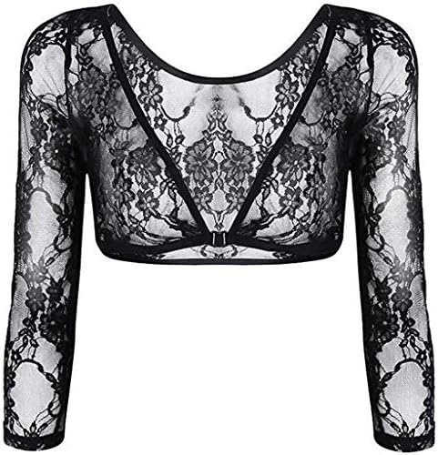 Fasclot Seamless Arm Shaper Sleevey Wonders Women's Lace V-Neck Perspective Cardigan