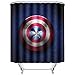 AWRFYAFT Captain America Shower Curtain Waterproof Mildew Polyester Fabric 12 Pack Plastic Hooks 60X72 Inches