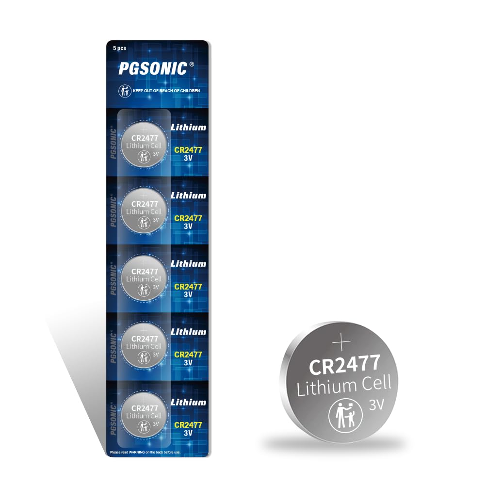 Photo 1 of PGSONIC 5 Pack CR2477 3 Volt Lithium Battery