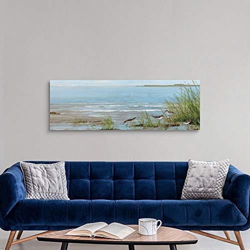 Sandpiper-Beach-Canvas-Wall-Art-Print-60x20x125 Sandpiper Beach Canvas Wall Art Print, 60"x20"x1.25"