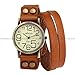 Ailisha Lady Women Korea Style Orange Long Bracelet Leather Strap Wrist Quartz Watch WAA390