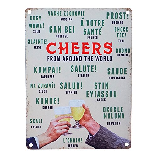 Cheers from around the World Metal Sign