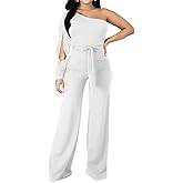 CuteCherry Women Elegant Jumpsuits For Elegant One Sleeve Sexy Straight Long Pants Rompers With Pockets