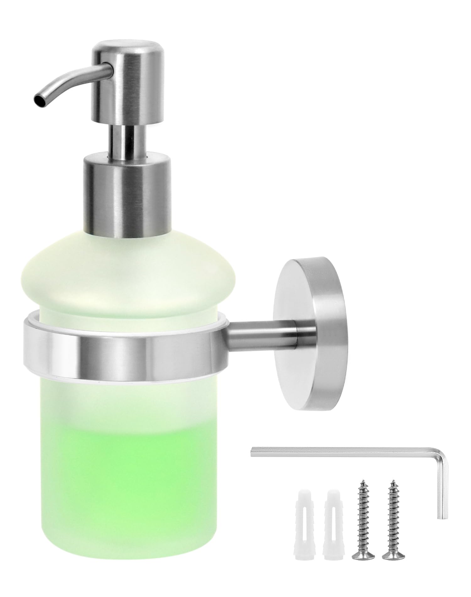 QWORK® Wall Mounted Soap Dispenser, Shower Soap Dispenser, 304 Stainless Steel,Suitable For Shower Gel, Hand Soap