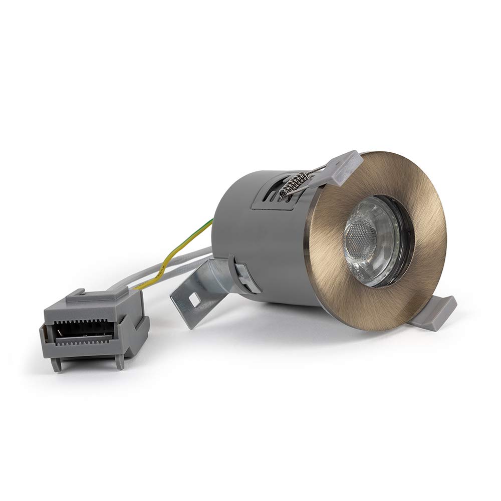 Antique Brass GU10 IP65 LED Ceiling Downlight for Bathroom Light, Bedroom, Kitchen Lighting, recessed Ceiling spotlights Providing Flushed Ceiling Lights | by Lieber