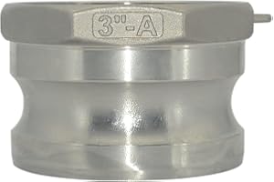 VARMHUS Female Pipe Threads x 3" Type A Trash Pump Adapter Male Camlock,Type A Cam and Groove Hose Fitting,Stainless Steel 316