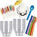 Outside the Box Papers Clear Plastic 8 Ounce Dessert Dishes Cups Bowls - Spoons - Paper Umbrella Picks - Ice Cream Sundae Kit for 16 Brand