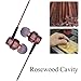 TEQStone Noise Isolating Wood Earphones, Wood In-Ear Headphones with Microphone, Noise Cancelling Headphones with HIFI Stereo Quality